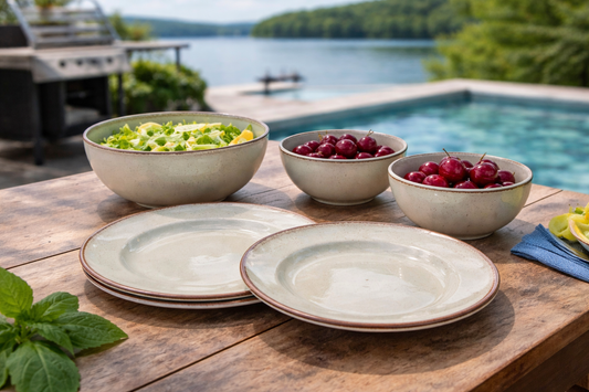 Outdoor Dinnerware Set – Durable Unbreakable Melamine Plates & Bowls