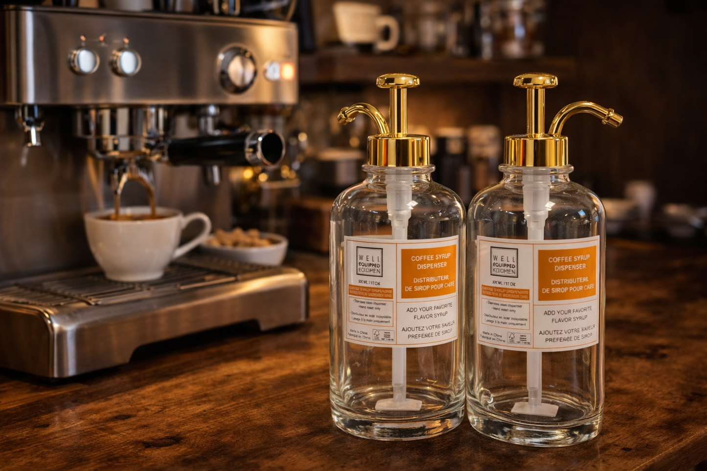 Glass Coffee Syrup Dispenser