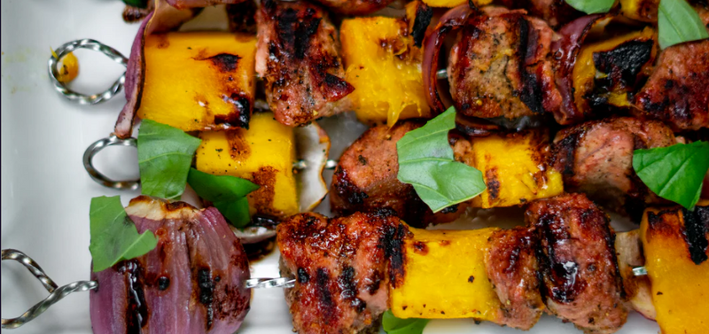 Pork Tenderloin + Mango Skewers