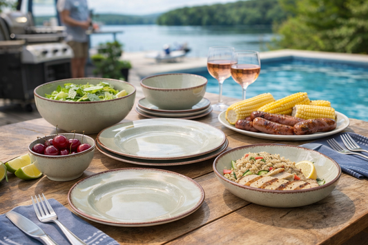 Outdoor Dinnerware Set – Durable Unbreakable Melamine Plates & Bowls