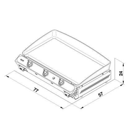 BERGERAC 3000 Gas-Stainless Steel Plancha