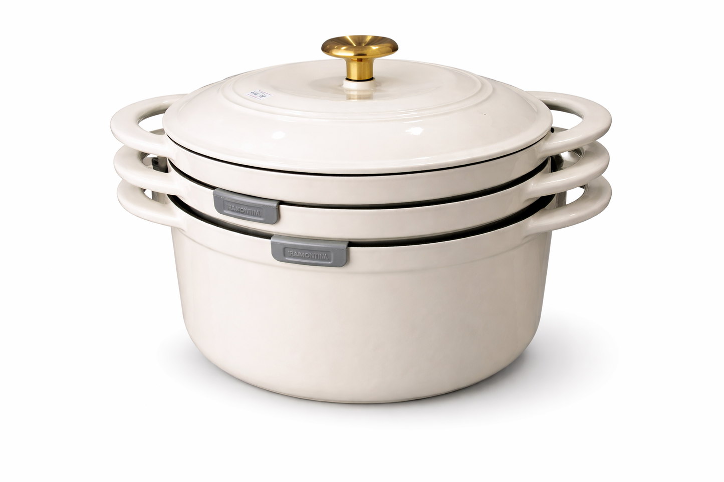 4-Piece Nested Cast Iron Cookware Set – Enameled Dutch Oven & Grill Set