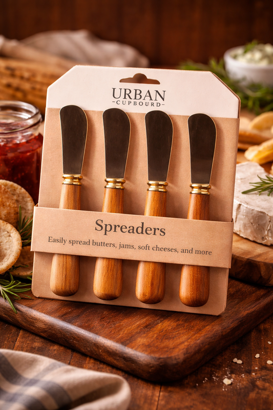 Acacia Wood Cheese & Butter Spreaders – 4 Piece Set