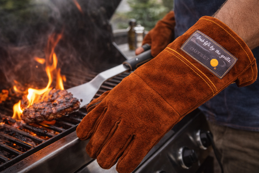 BBQ Grill Gloves – Heat Resistant Leather Gloves (2-Piece Set)