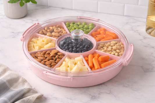 Snack Storage Tray with Lid & Handle – BPA-Free Portable Organizer