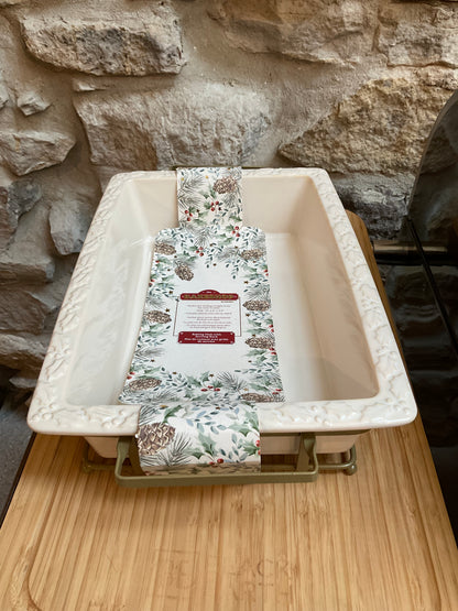 Baking dish with serving rack