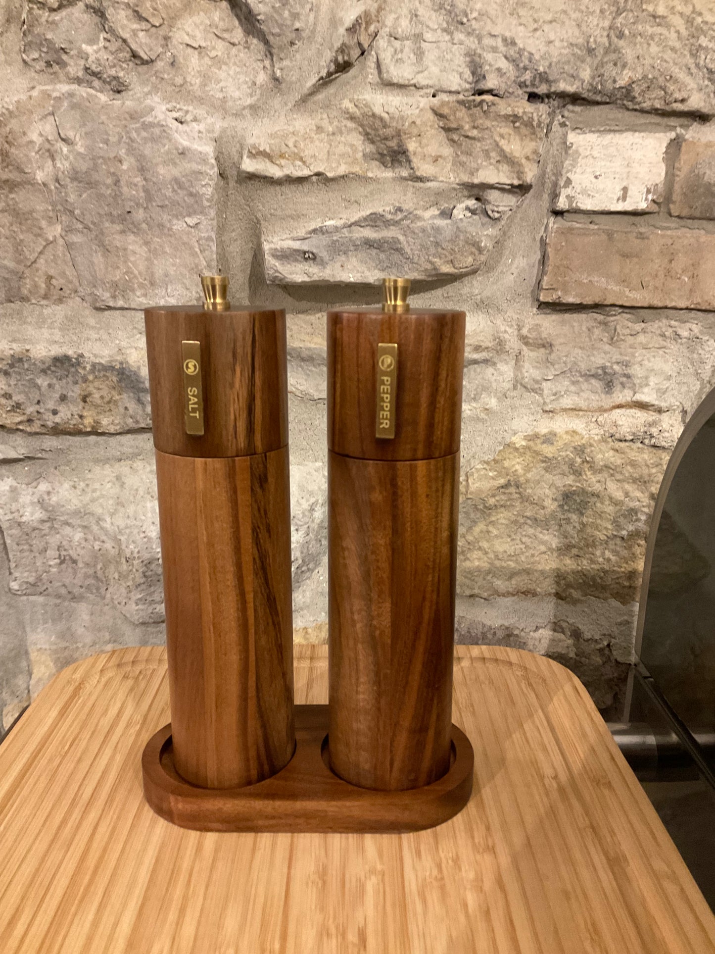 Wooden salt and pepper grinder 8 inch