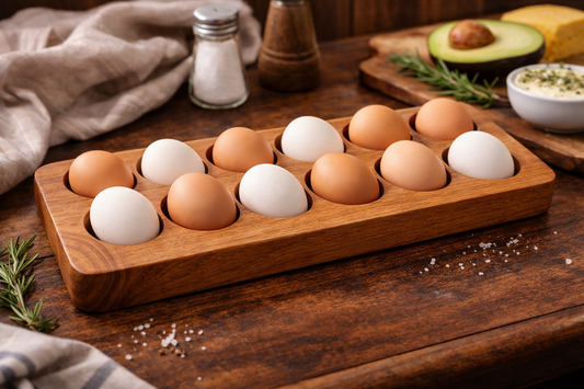 Acacia Wood Egg Tray – 12 Slot