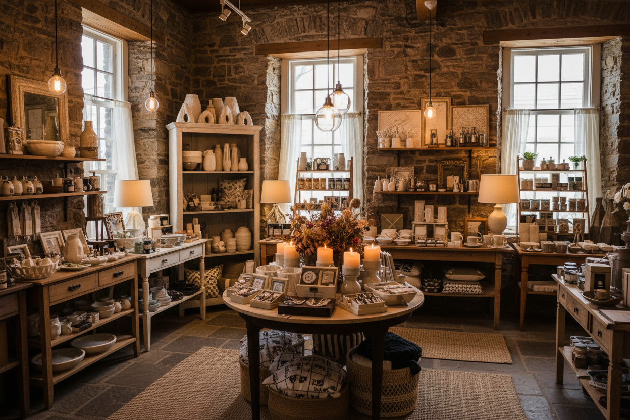 home décor and gifts in a heritage building in Perth Ontario stone walls